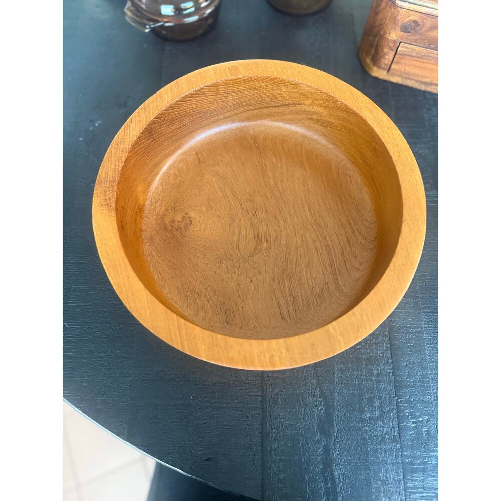 Vintage Goodwood Teak Bowl – 12” Solid Wood Salad Bowl – MCM - Picture 2 of 6